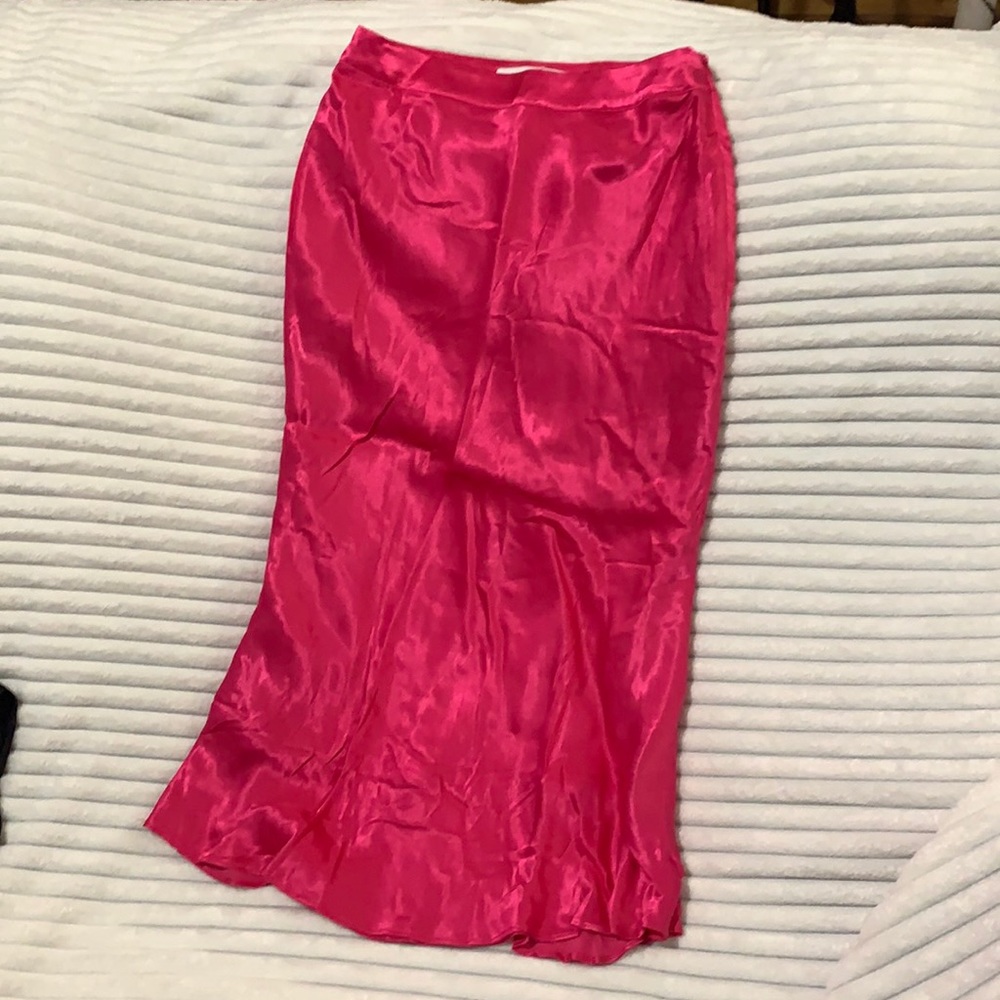 Pink silk skirt